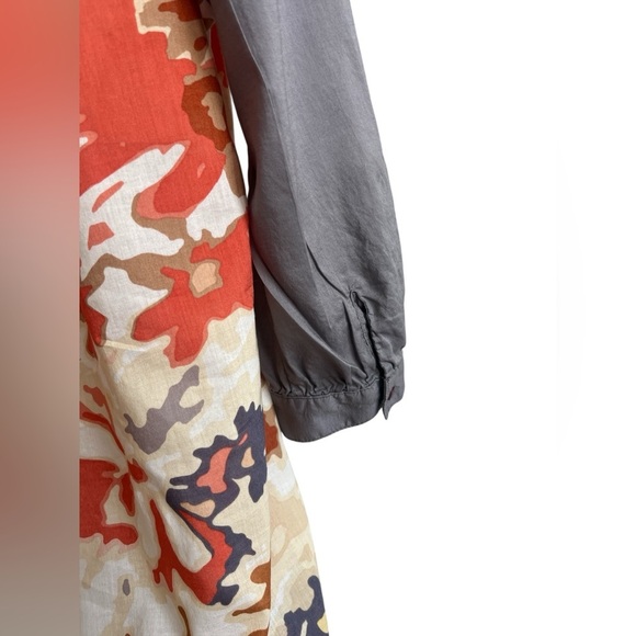 Odille x Anthropologie Gray Camo Print Blouse Size 6 - Picture 3 of 6
